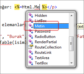 Basit bir HTML Helper